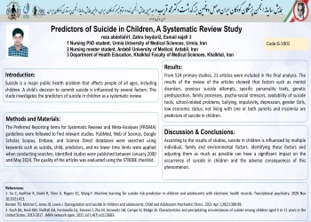 Predictors of Suicide in Children, A Systematic Review Study